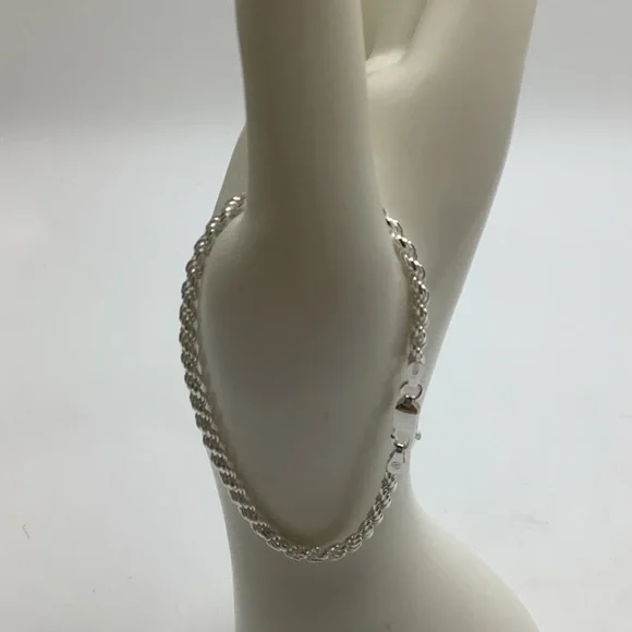 925 Italy 6.75 Inch Rope Bracelet New Without Tag - Picture 3 of 9